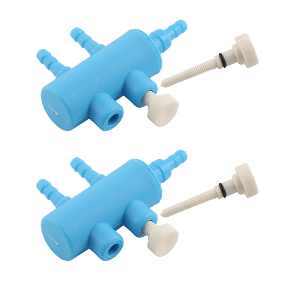 Plastic Aquarium Water Tube Volume Control Valve Connector Fish Tank Air Splitter Oxygen Pump Accessory2 Way 2PCS