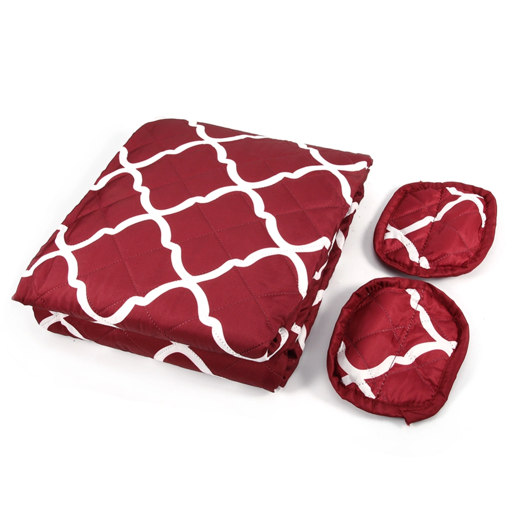 Double Sides Sanding Polyester Pongee Pet Sofa Cushion Waterproof Non slip Car Pets Mat Pad(Wine Red Stripe Three People 167x190cm)