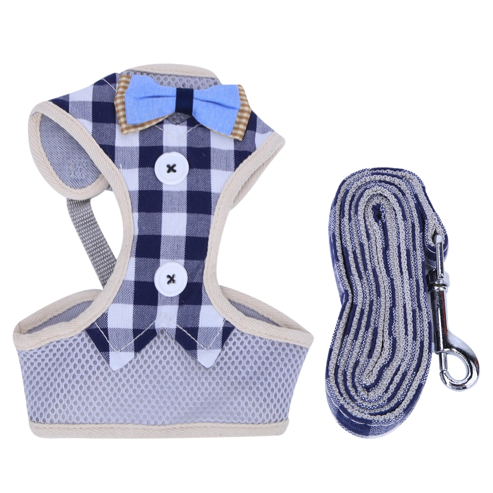 Polyester Breathable Mesh Vest style Pet Chest Strap Harness Pulling Traction Leash Rope for Cats(M )