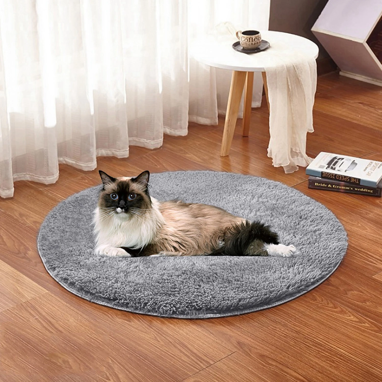 Plush Four Seasons USB Charging Interface Pet Electric Blanket Heating Pad Mat for Small Dogs CatsSilver Gray