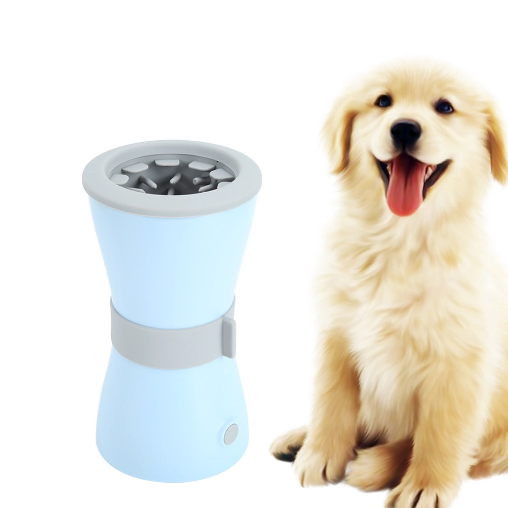 Silicone Blue Automatic USB Charging Pet Electric Dirty Paw Cleaning Cup Foot Washing Tool for Dogs Cats