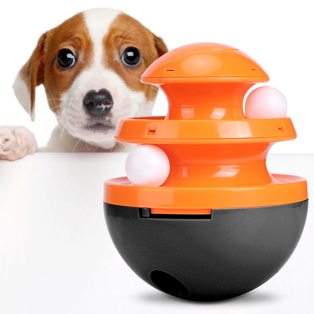 Pet Dog Tumbler Feeder Rail Ball Toys Feeding Leakage Food Puzzle Training Playingblack