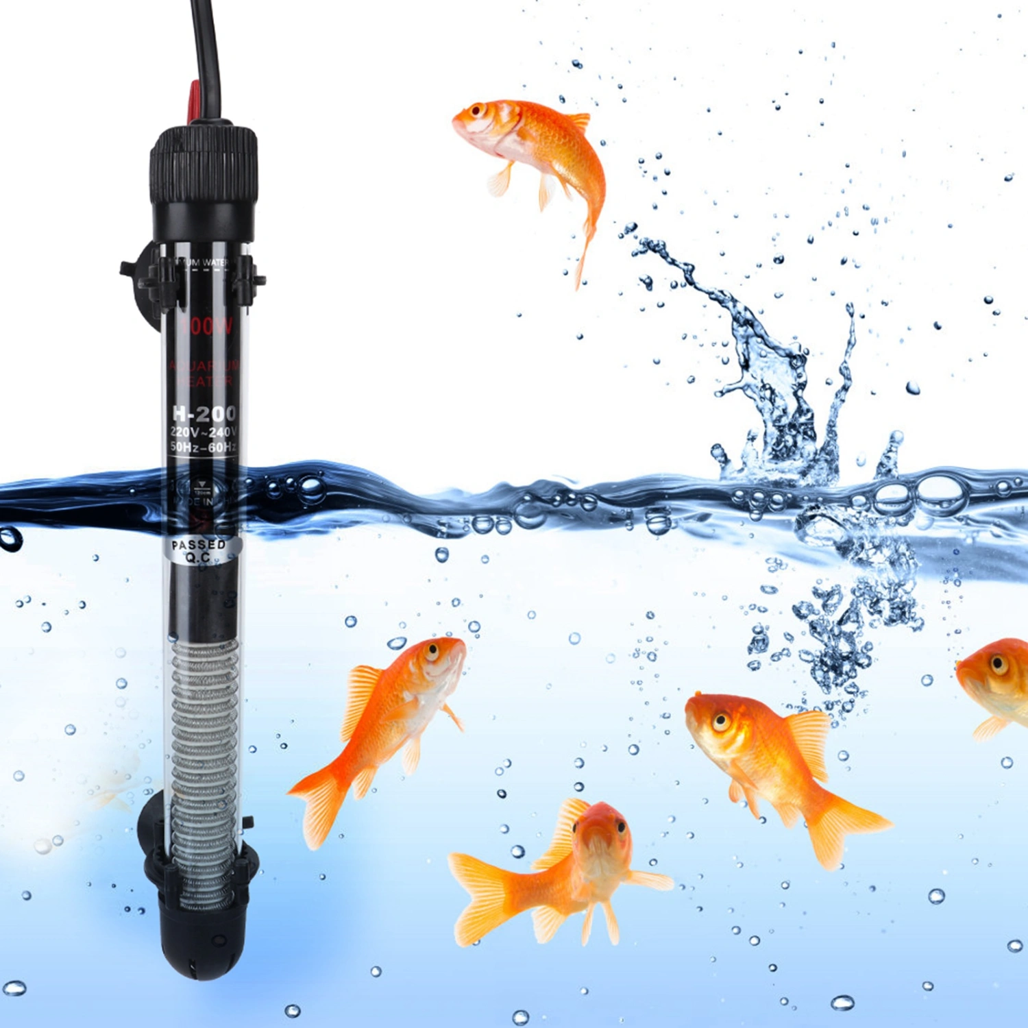 100W Glass Fish Tank Submersible Automatic Constant Temperature Water Heater Heating Rod Aquarium AccessoryEU Plug 220V