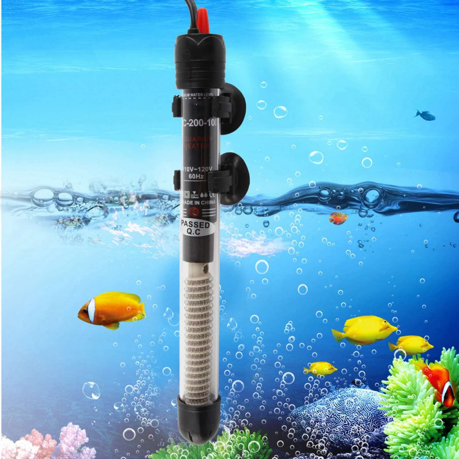100W Glass Fish Tank Submersible Automatic Constant Temperature Water Heater Heating Rod Aquarium AccessoryUS Plug 110V