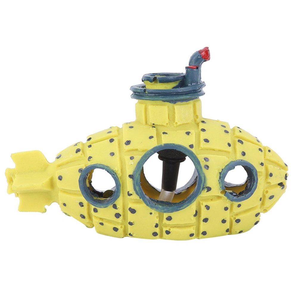 Realistic Yellow Submarine Oxygen Air Bubbler Stone Set for Fish Tank Aquarium Decoration