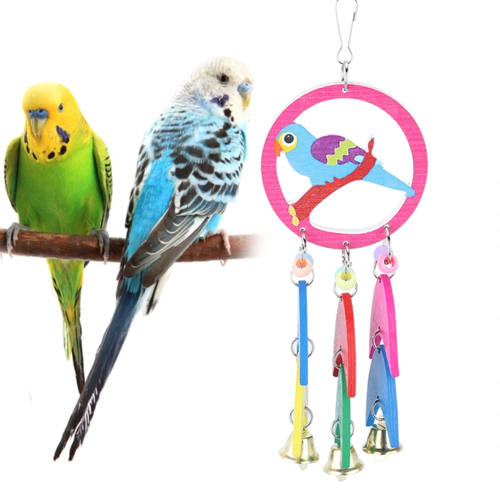 Bird Wooden Fish String Pendant Hanging Swing Parrots Chewing Biting Playing Toy Cage Accessories