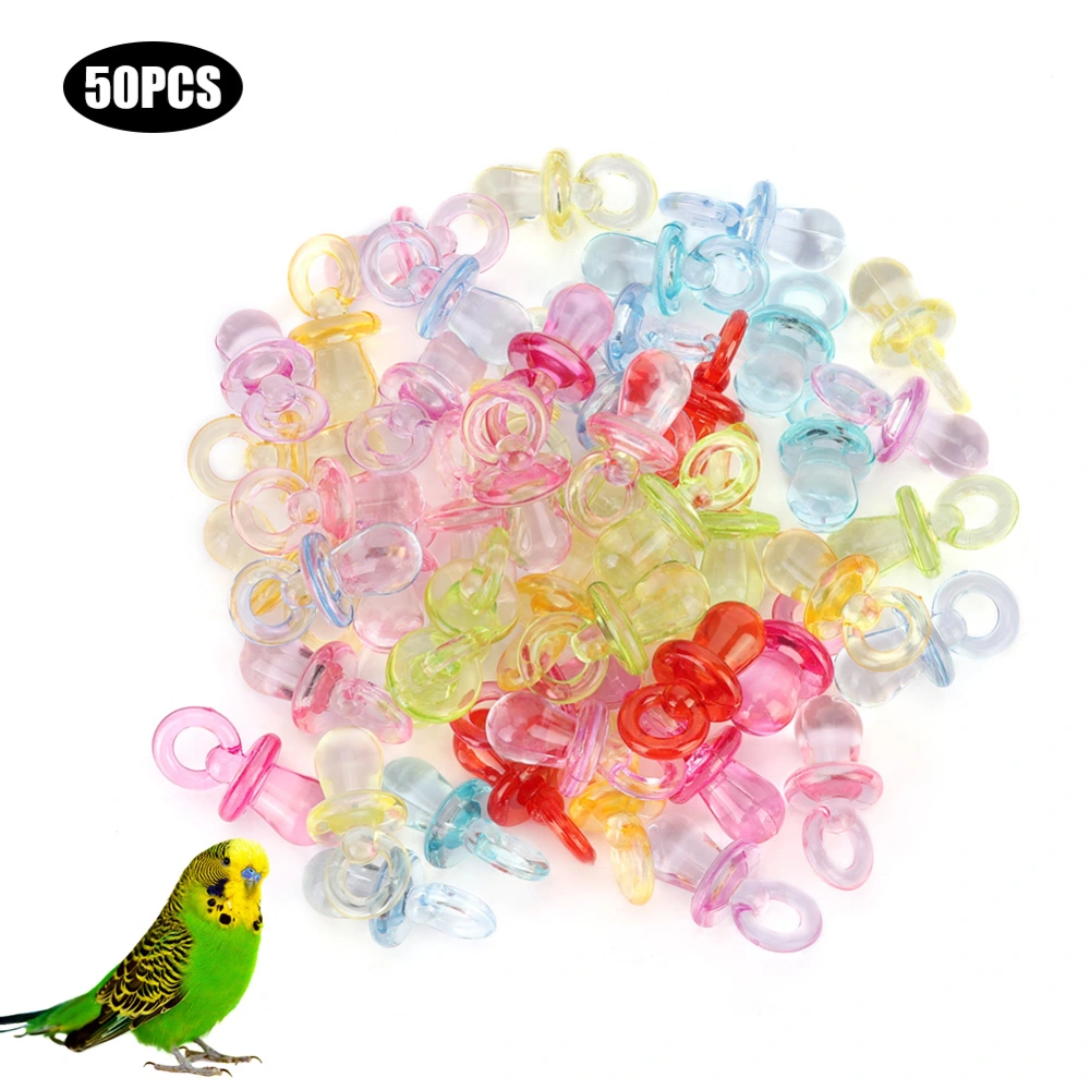 50PCS Bird Parrot Supplies Plastic Colorful Nipple Bite Chewing Toy DIY Accessories Set