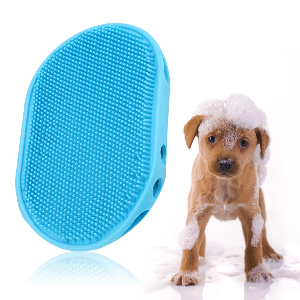 Pet Dog Rubber Cleaning Showing Massage Brush with Round Tooth Needle