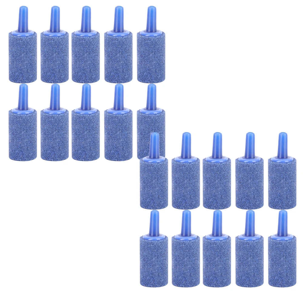 20PCS Blue Sandstone Cylinder Shape Aquarium Aeration Air Stone Fish Tank Oxygen Pump Bubble Stones