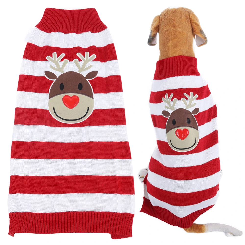 Winter Soft Warm Xmas Cute Dog Clothes for Small Pet Dogs Puppy Reindeer Sweater Clothing Outfit