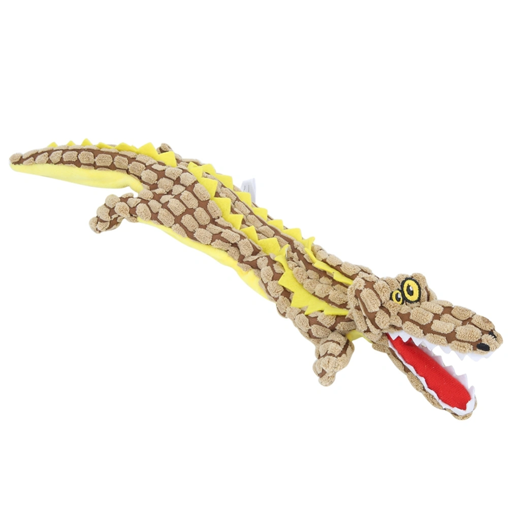 Soft Plush Pet Crocodilian Shape Sounding Teeth Cleaning Protection Chewing Biting Interactive Training Toy for Dogs