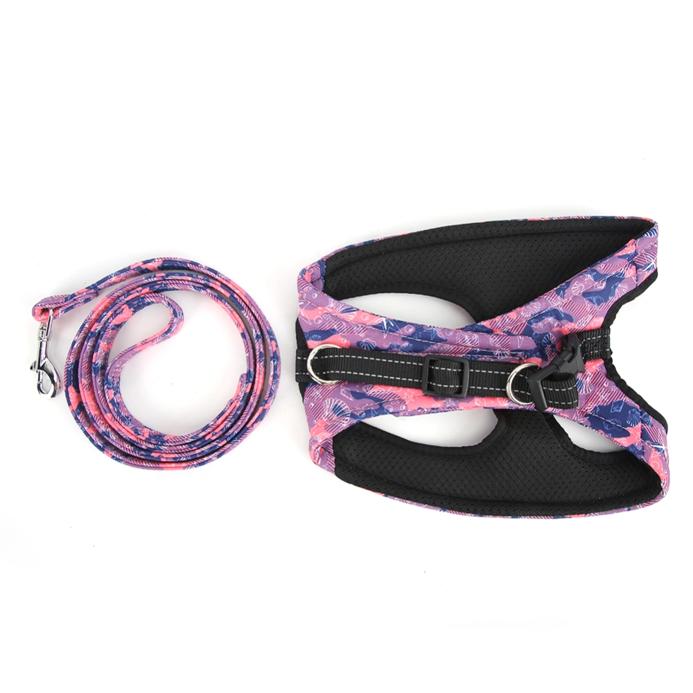 Pet Dog Harness Traction Rope Set with Reflective Pattern for Small Medium Size Dogs20# color XS