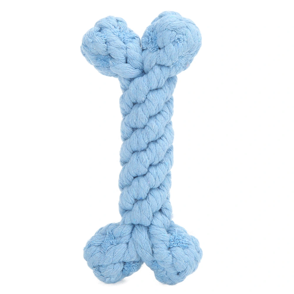 Cartoon Animal Shape Pure Manual Weaving Pet Cotton Rope Biting Chewing Molar Toy for DogsBlue Bone