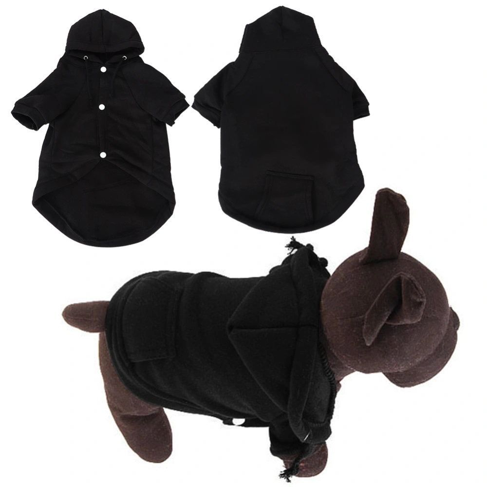 Black Cotton Pet Winter Warm Costume Leisure Coat Clothing Clothes with Buckle for Dogs Cats