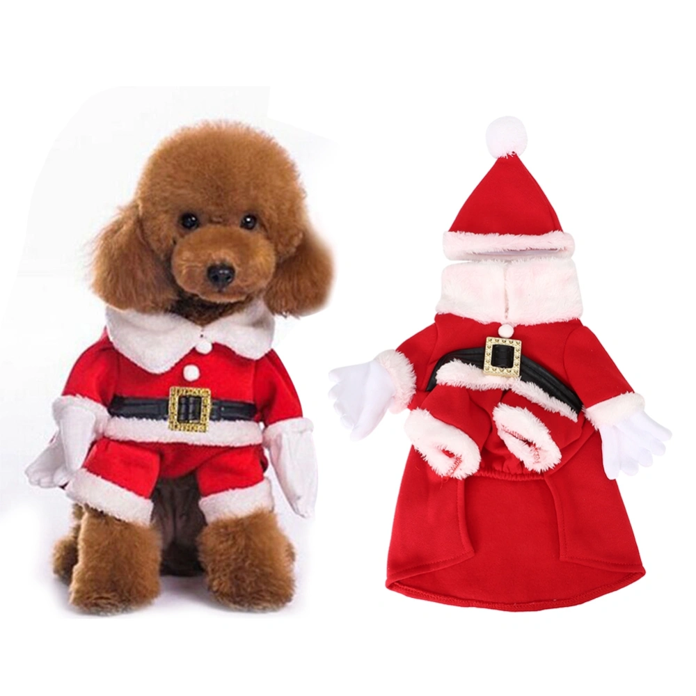 Pet Cotton Christmas Clothes Comfortable Costume with Hat for Dog Cat