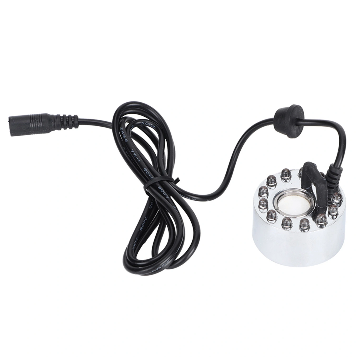 Silver Aquarium 12 LED Light Ultrasonic Mist Maker Atomizer Water Fountain Pond Indoor Outdoor Fish Tank Supplies AccessoryUS Plug 110~240V