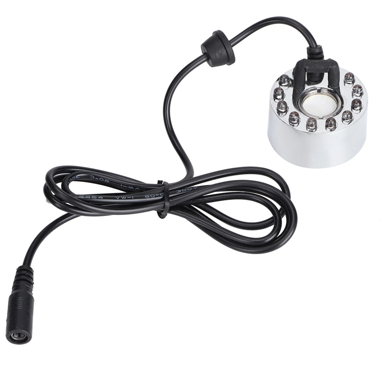Silver Aquarium 12 LED Light Ultrasonic Mist Maker Atomizer Water Fountain Pond Indoor Outdoor Fish Tank Supplies AccessoryUS Plug 110~240V
