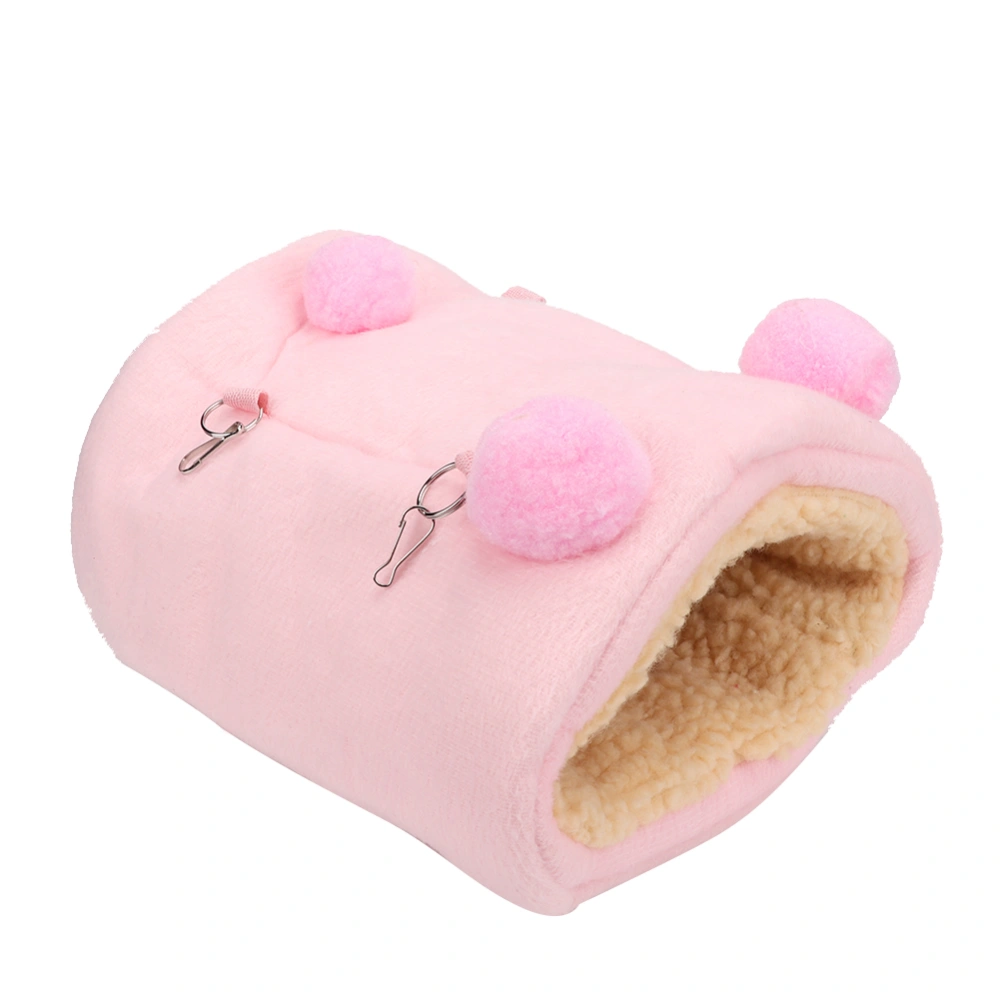 Flannelette Thicken Mini Pet Hamster Warm Hammock Hanging Sleeping Nest House Swing Bed for Squirrel HedgehogPink