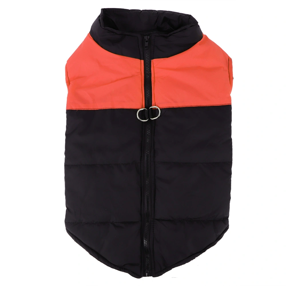 Polyester Orange Pet Waterproof Down Jacket Vest Clothes Thicken Warm Coat for Large Dogs(2XL)