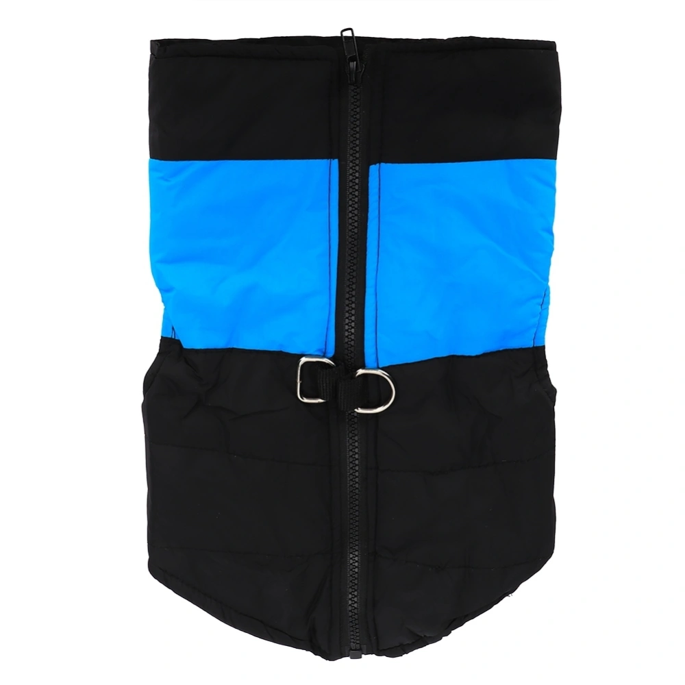 Polyester Pet Waterproof Down Jacket Vest Clothes Thicken Warm Coat for Dogs Cats(Blue XL)