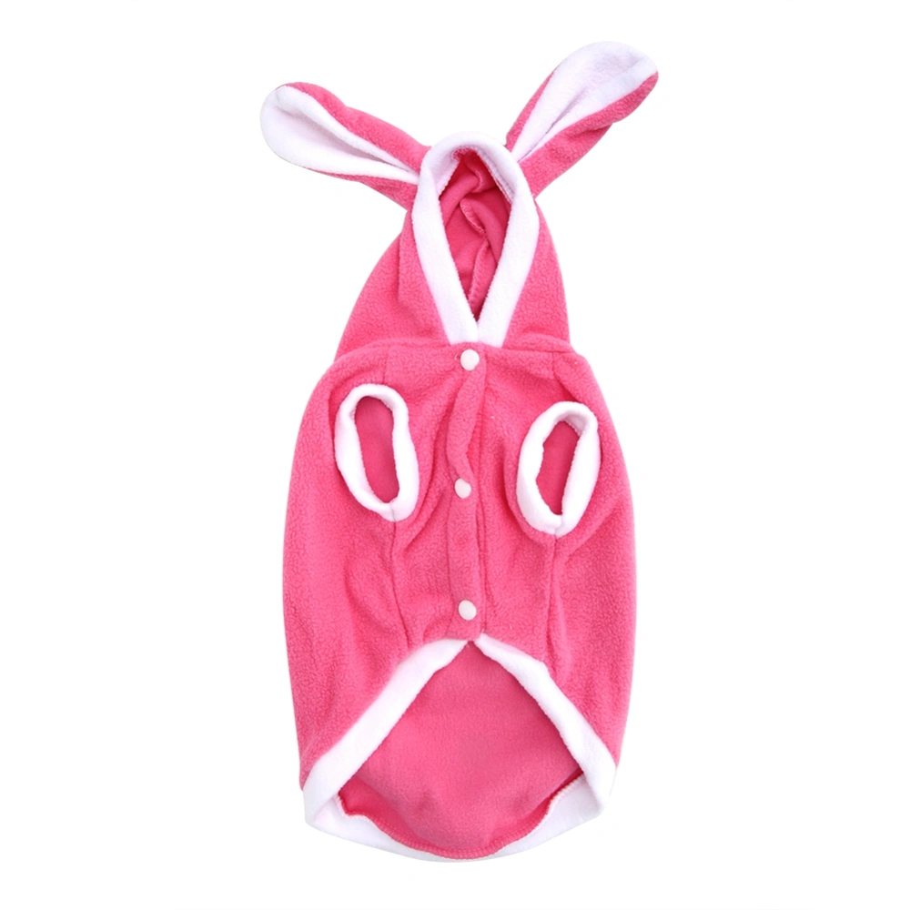 Warm Cute Rabbit Cloth Pet Winter Autumn Warm Hoodie Costumes Clothes for Dogs Cats(Pink L)