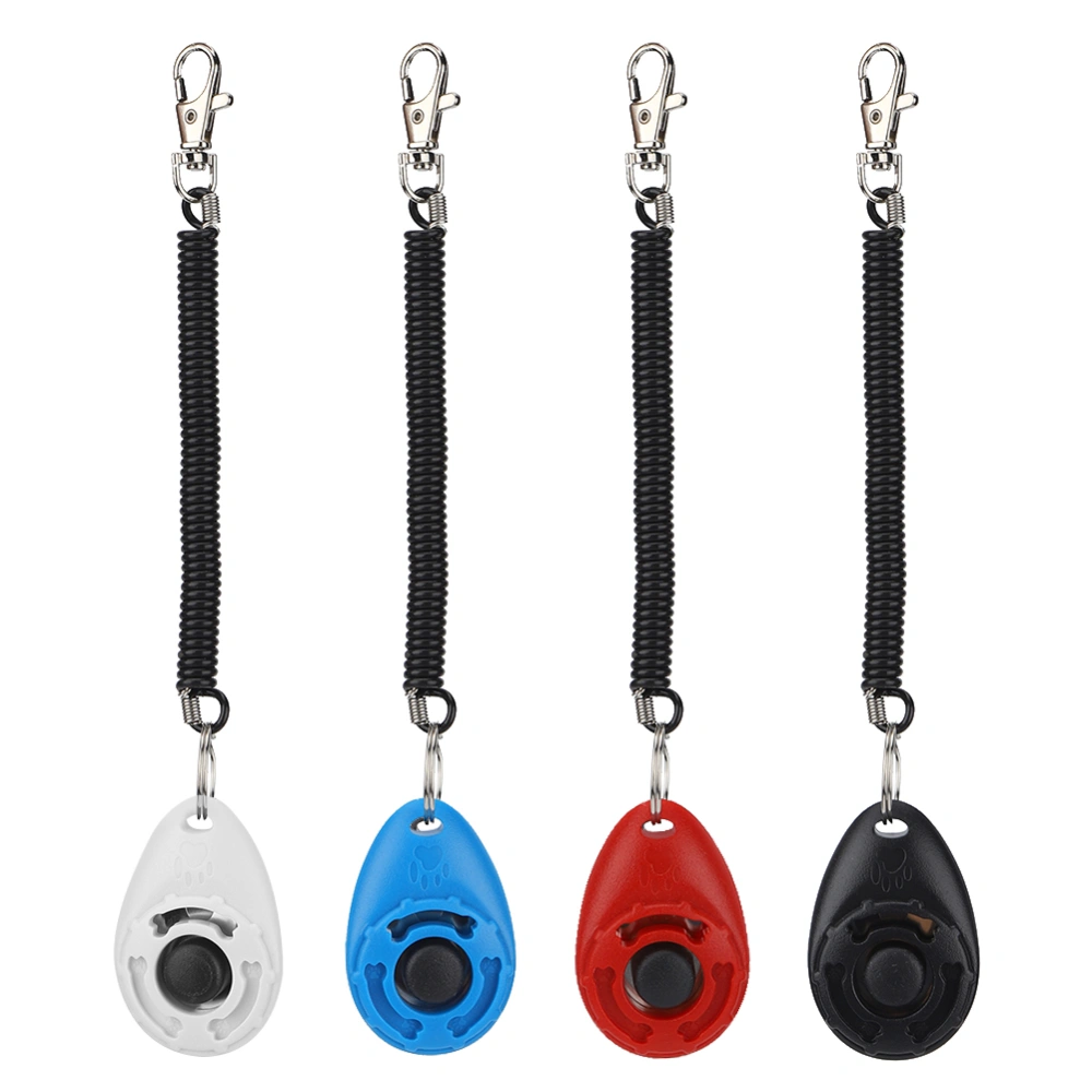 4Pcs Pet Cat Dog Plastic Adjustable Wrist Strap Clicker Key Chain Trainer Training Guiding