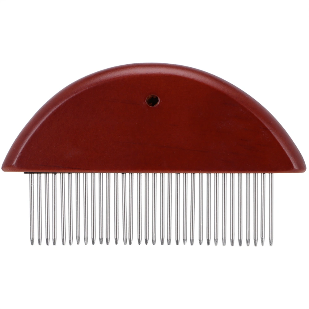 Pet Dog Cat Stainless Steel Teeth Grooming Hair Fur Comb with Wooden Handle(thick needle)