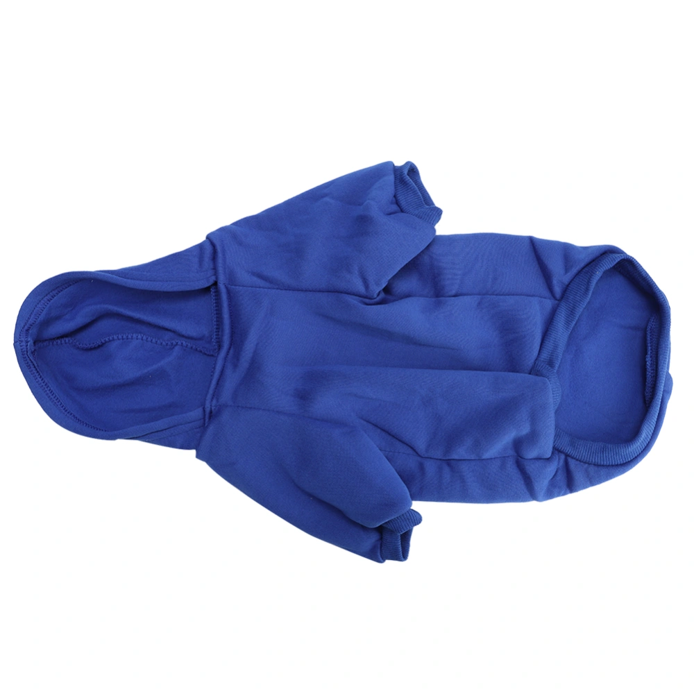 Cute Polyester Pet Winter Warm Hoodie Sweatshirt Clothes Coat for Dogs Puppy Cats(Dark Blue L)