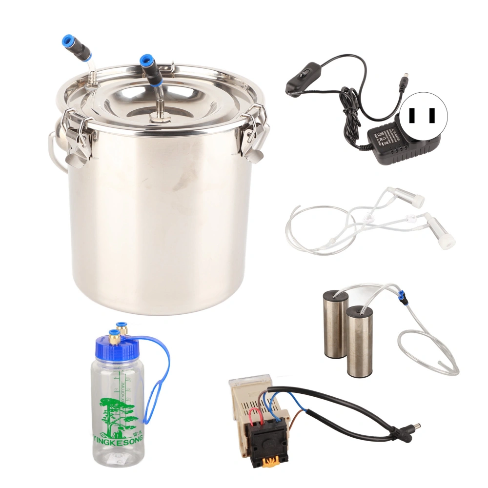 5L Goat Sheep Cow Milking Kit Portable Electric Impulse Milking Machine(for Goat US Plug)