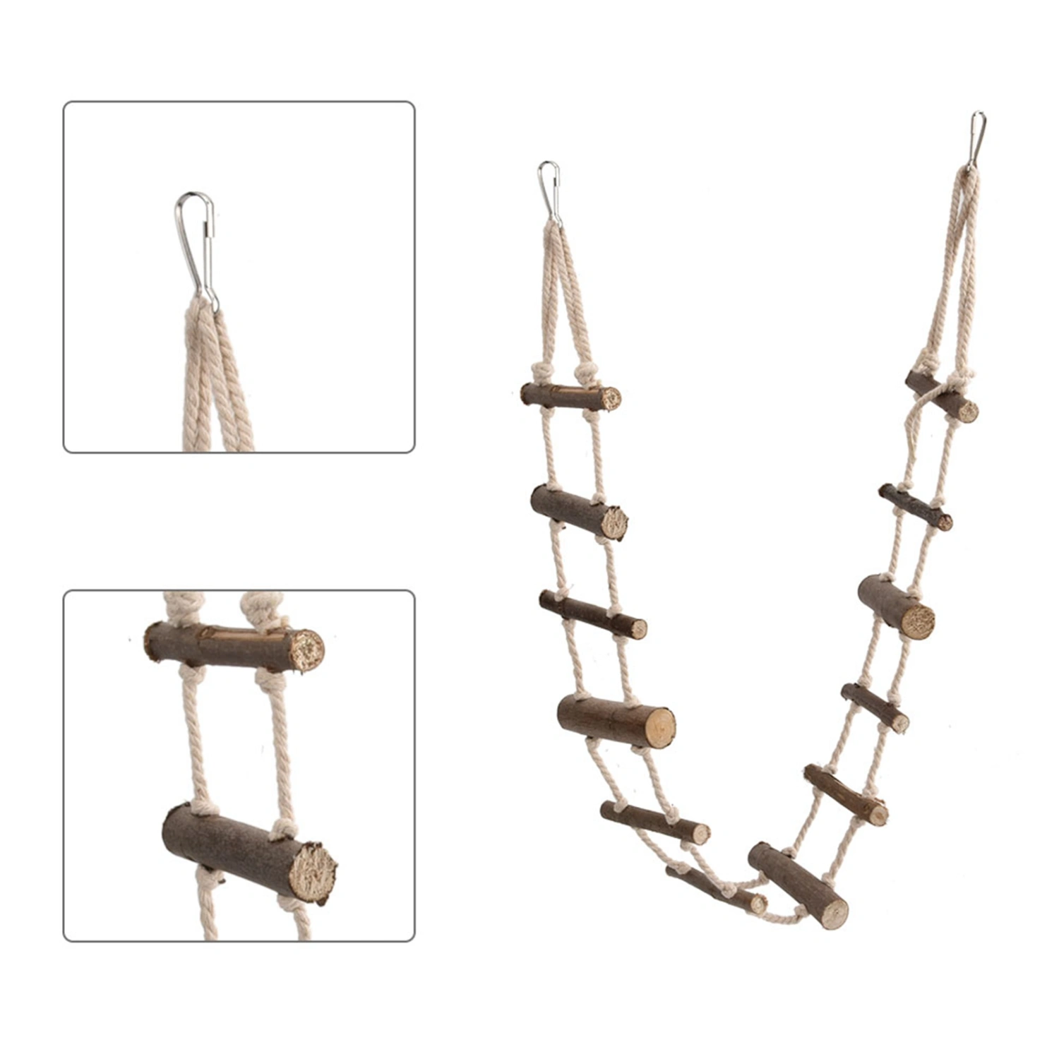 Pet Hamster Soft Long Climbing Rope Ladder Parrot Squirrel Suspension Bridge for Birds Toy