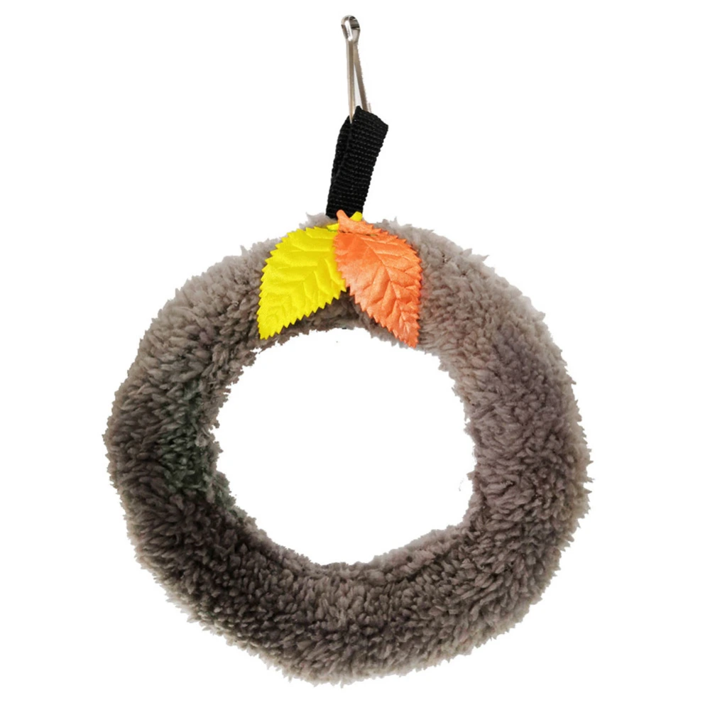 Buyweek Bird Chew Toy Exercise Entertainment Hanging Ring Swing for Parrot (Gray)