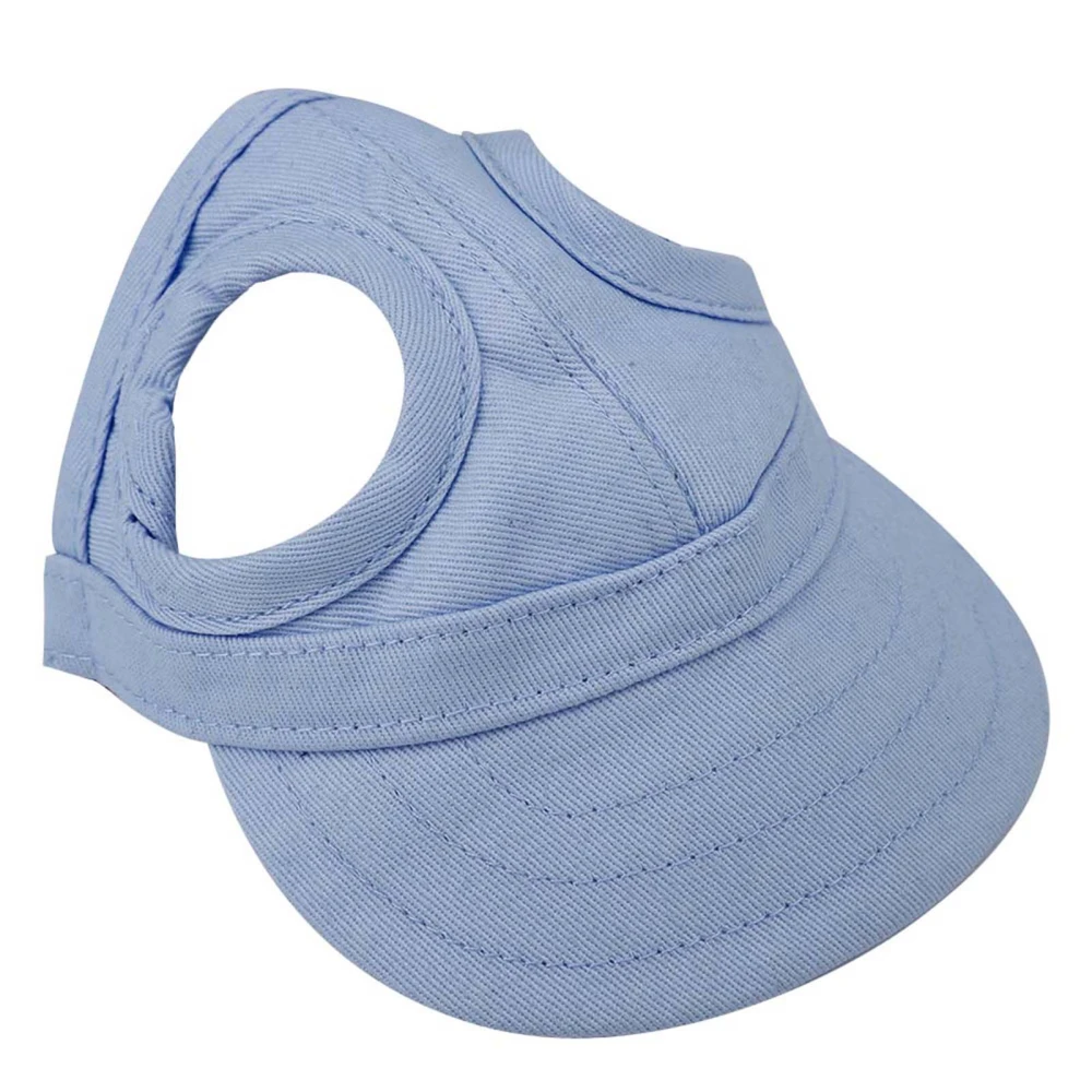 Pet Dog Cat Baseball Outdoor Cap Sunbonnet Adjustable Stripe Summer Travel Sport Hat (Blue L)