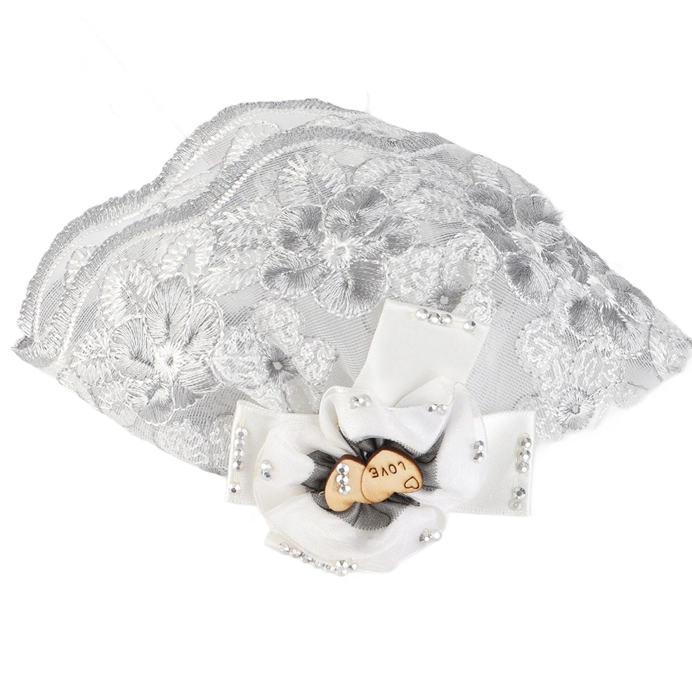 Pet Wedding Veil Dog Flower Headdress Diamond Bow Veil Clip Pet Dog Accessory