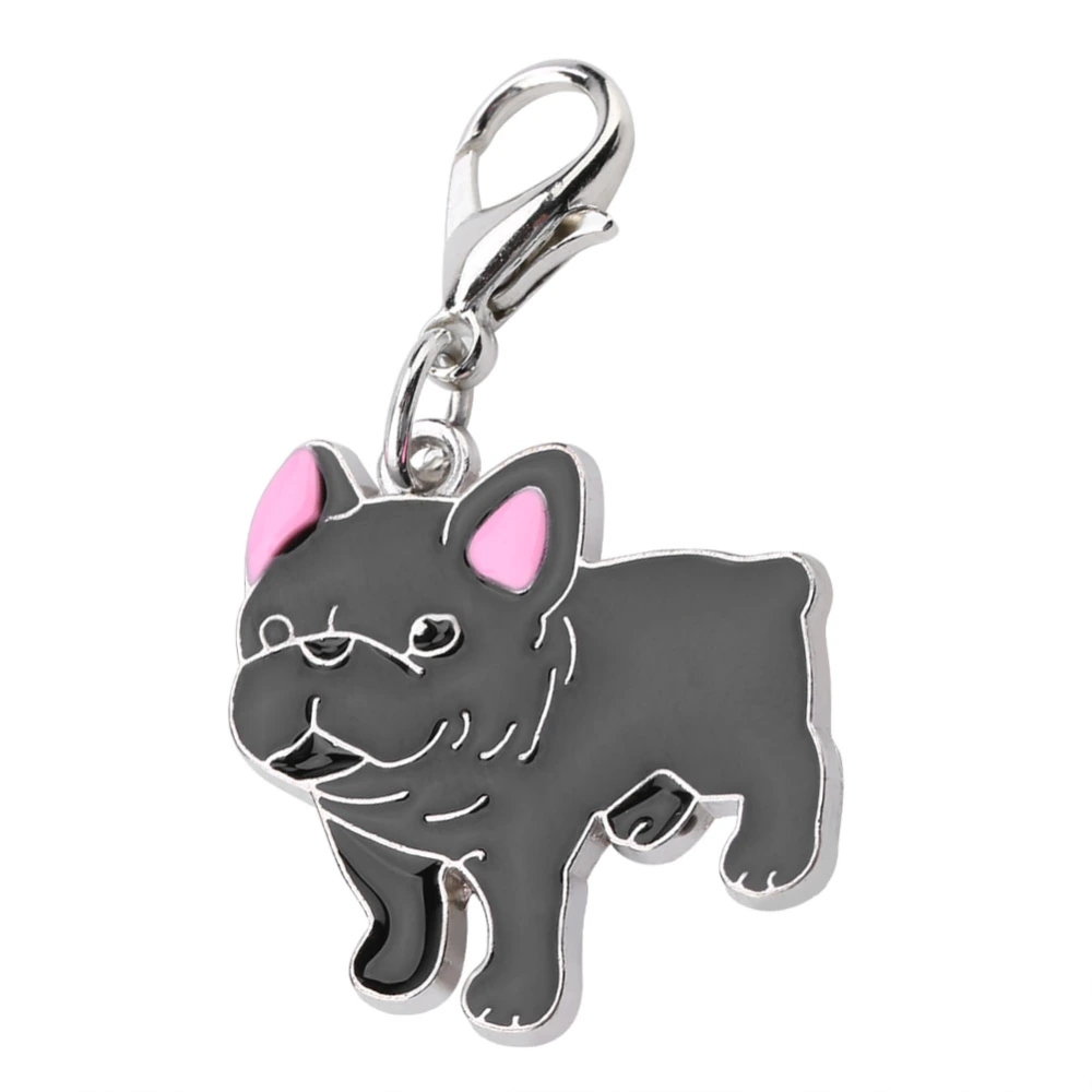 Cute Pet Dog Metal Collar Pendant Clasp Dog Tag Collar Pendant Pet Accessory (Black)