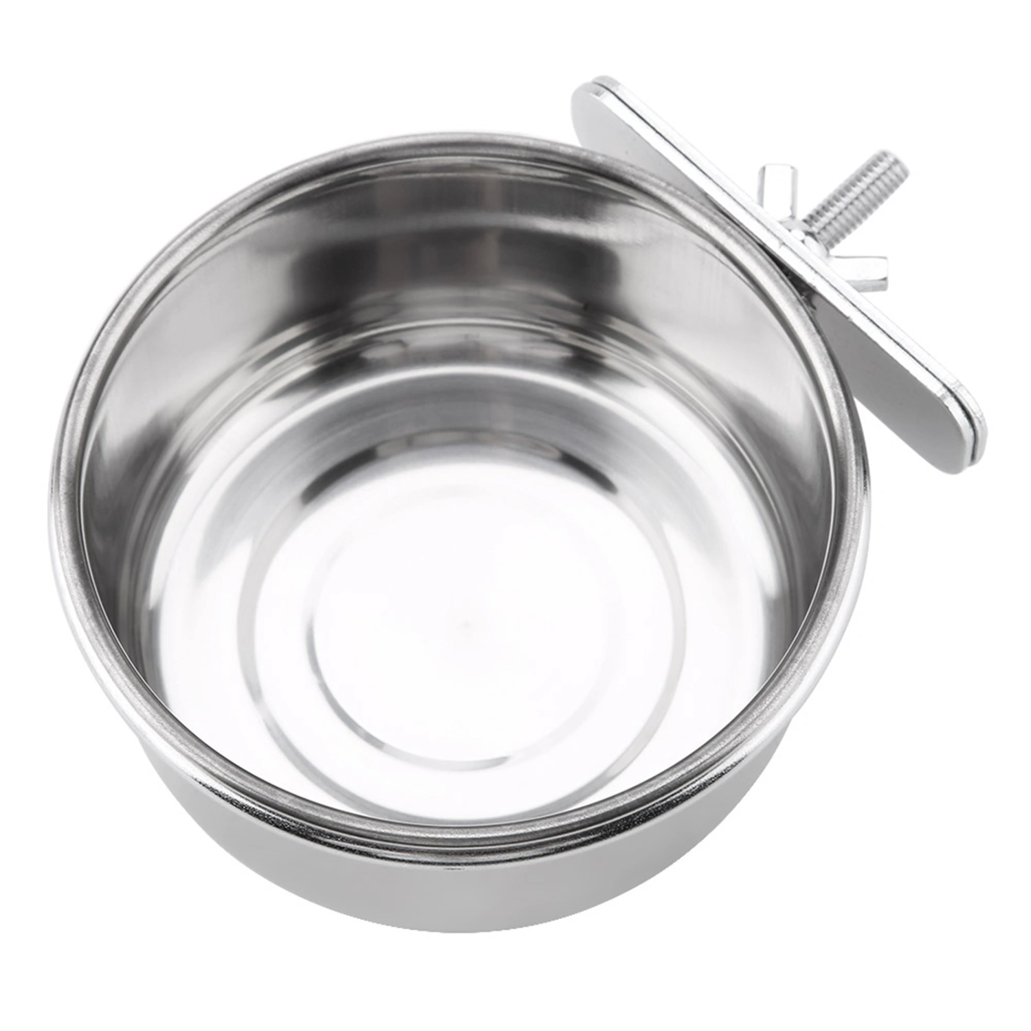 Stainless Steel Food Water Feeding Bowl Parrot Parakeet Feeder Bird Cage Accessory S