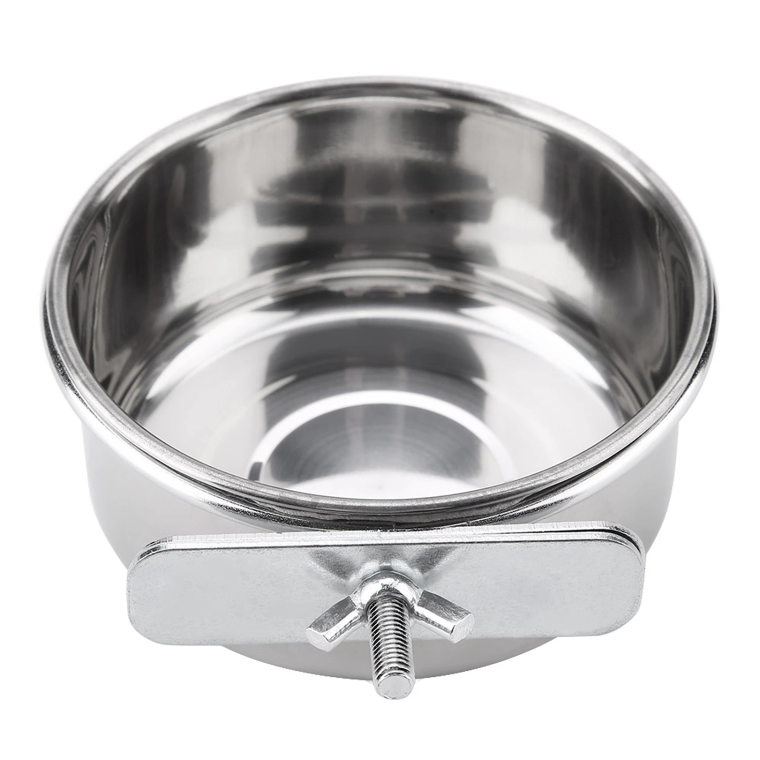 Stainless Steel Food Water Feeding Bowl Parrot Parakeet Feeder Bird Cage Accessory S