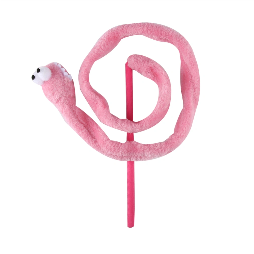 Cat Toy Snake Shape Cat Teaser Funny Cat Kitten Pet Playing Toy Pink