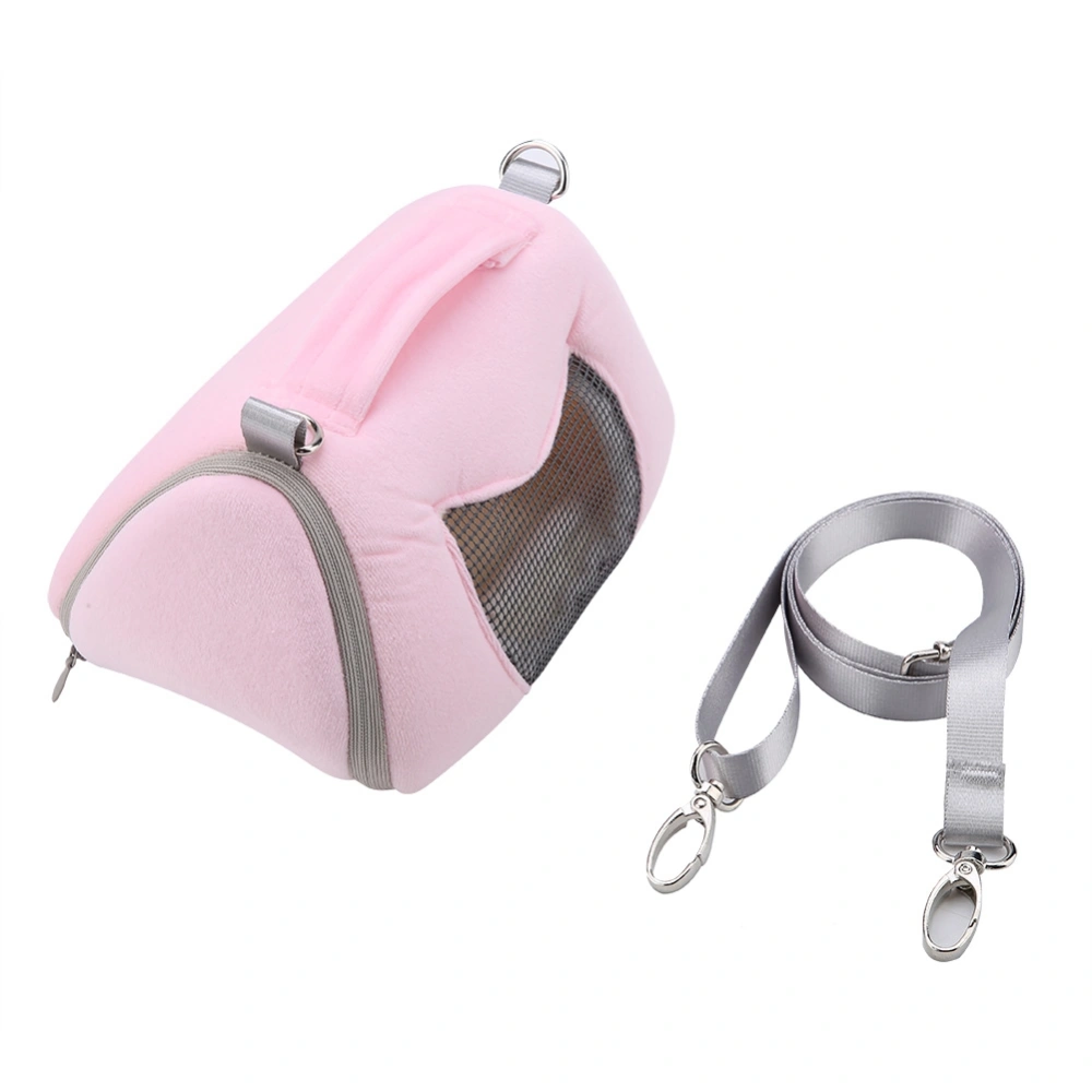 Breathable Pet Small Animal Carrier Hamster Travel Bag Reptile Outdoor Bag Pink