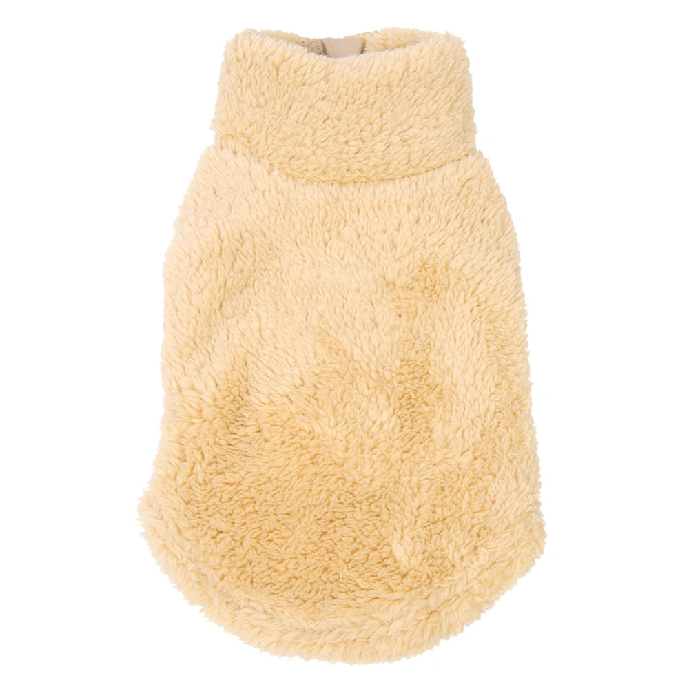 Dogs Windproof Poloneck Coat Soft Pet Dog Clothes Polyester Puppy Clothing XL Beige Yellow