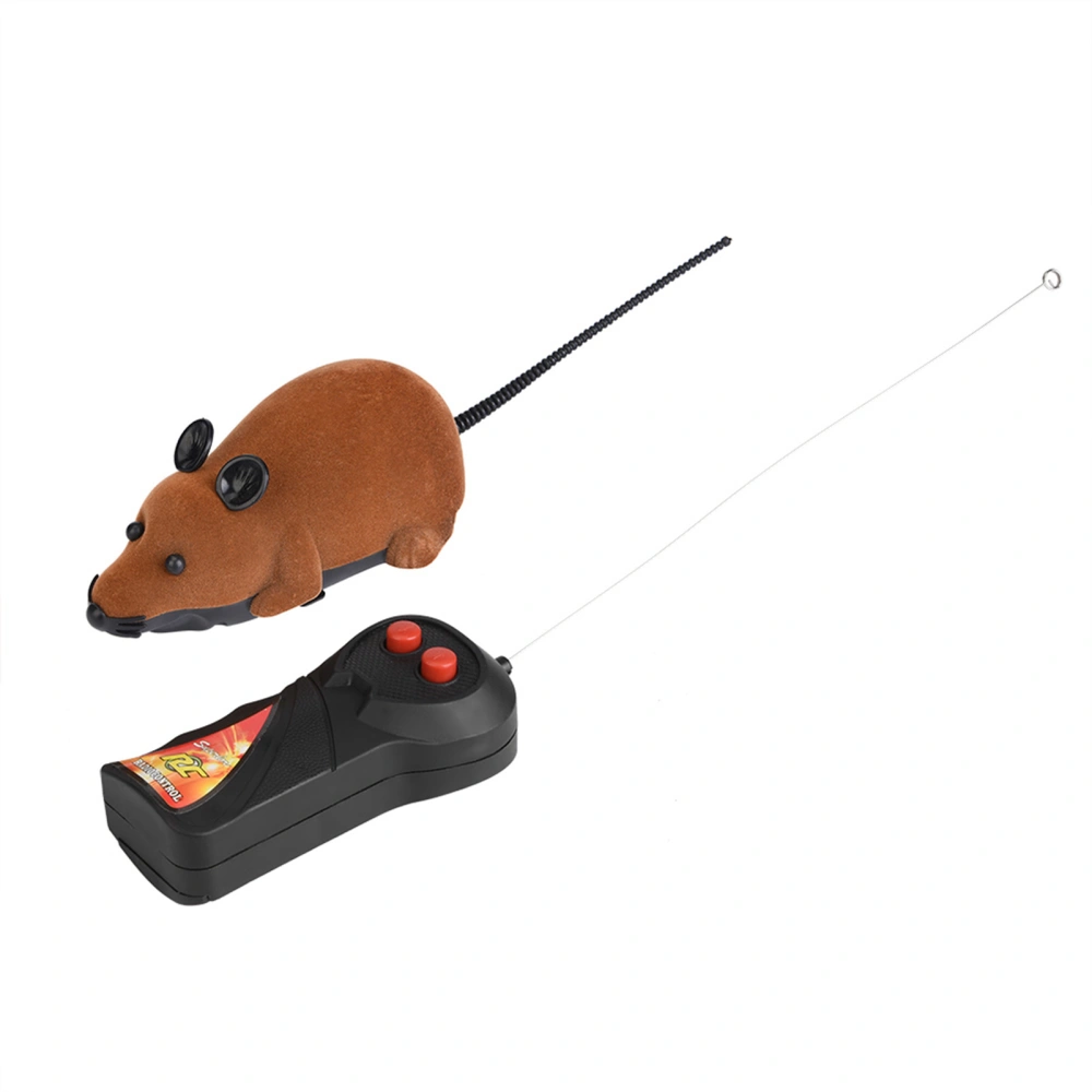 Wireless Mouse For Cat Dog Funny Rat Novelty Gift Pet Toy Remote Control Brown