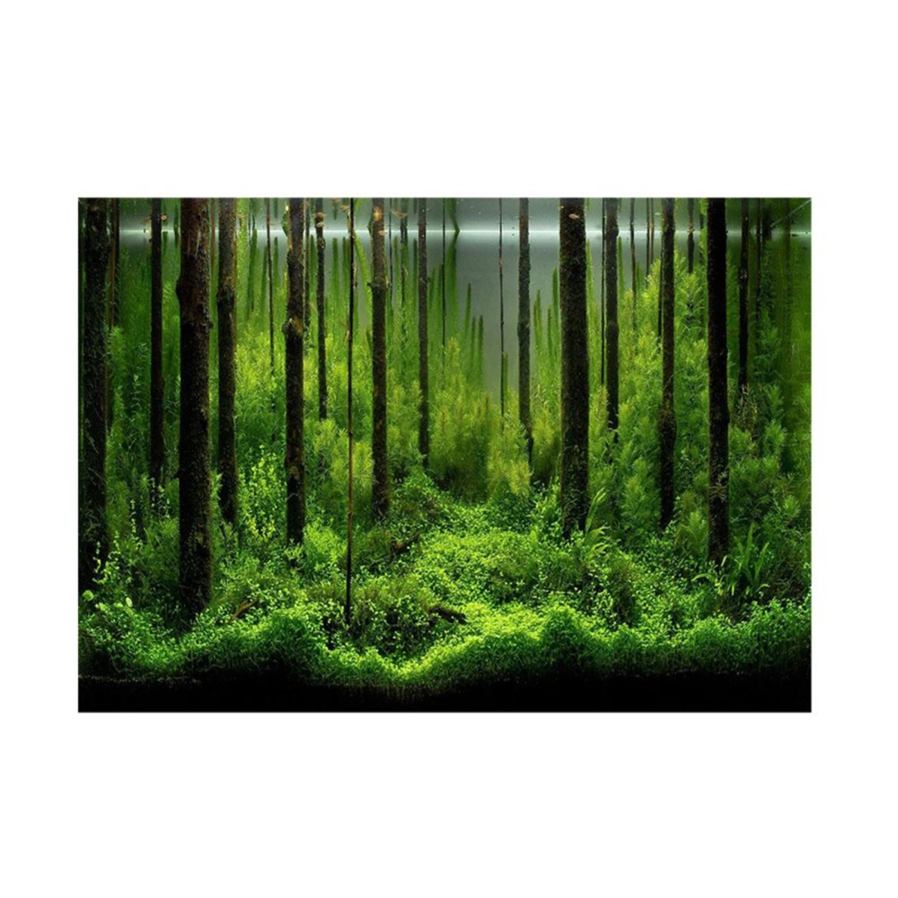 PVC Adhesive Underwater Forest Tank Background Poster Backdrop Decoration Paper (61*41cm)