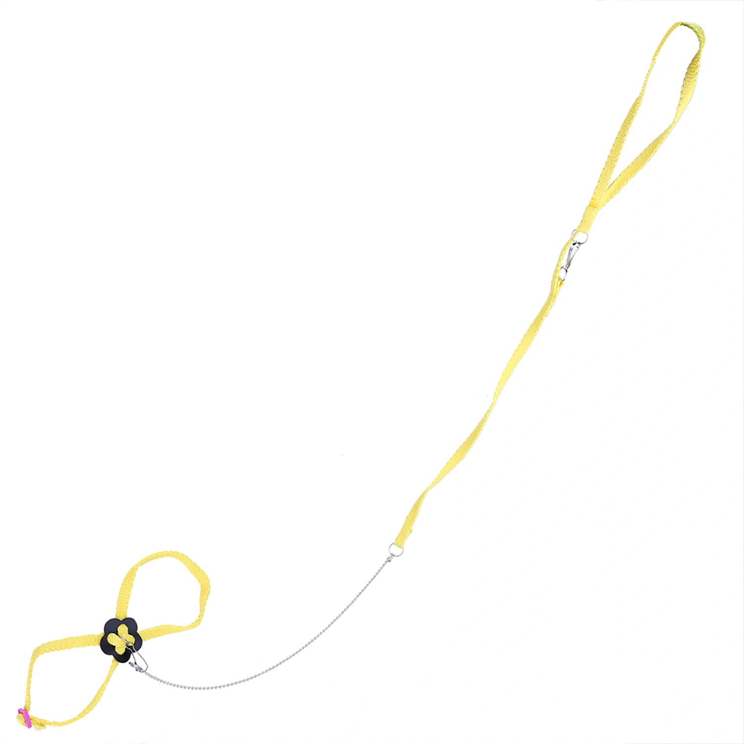 Fiber Adjustable Soft Bird Harness for Pet Parrot Outdoor Training and Playing(Yellow)