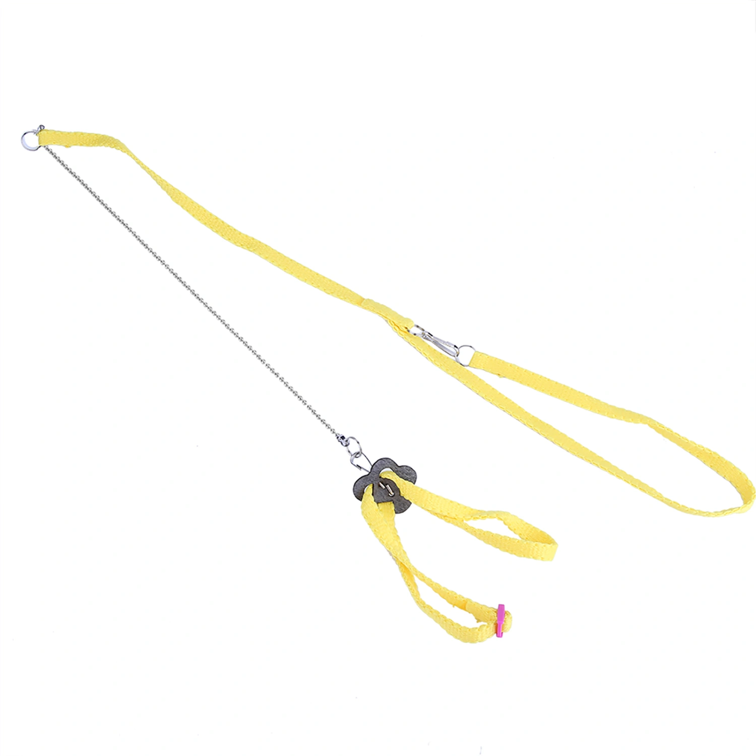 Fiber Adjustable Soft Bird Harness for Pet Parrot Outdoor Training and Playing(Yellow)