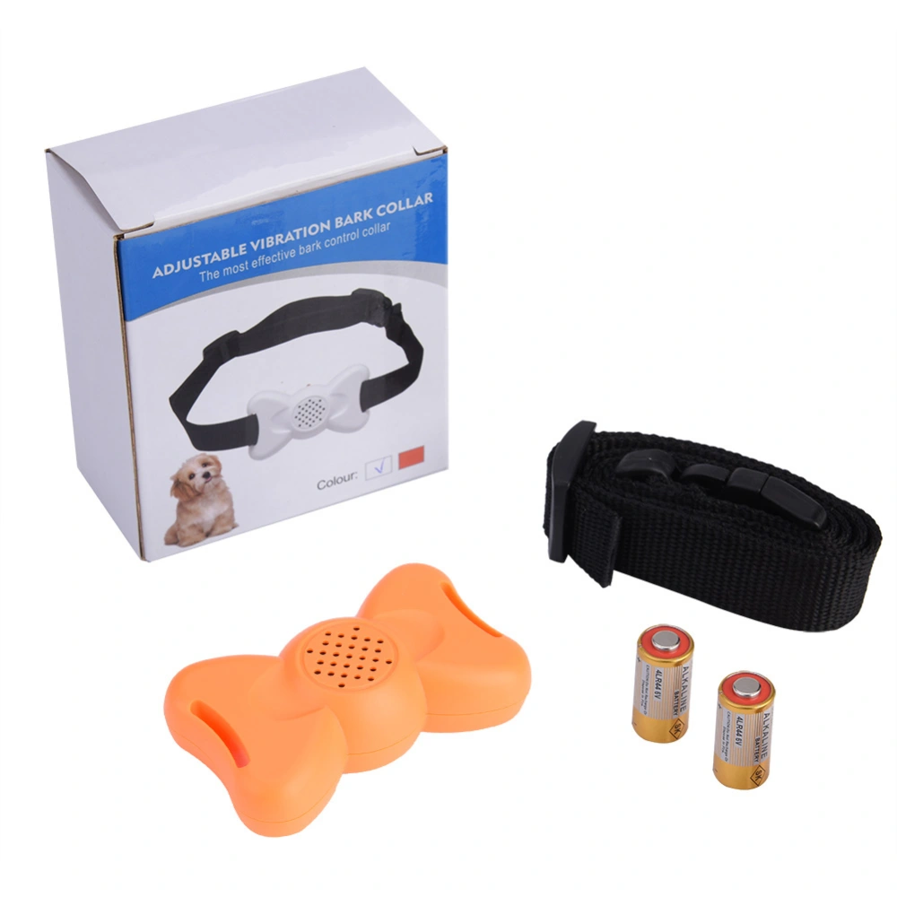 Anti Bark Dog Training Tool Collar Vibration Adjustable Sound Stop Barking Machine(Orange)