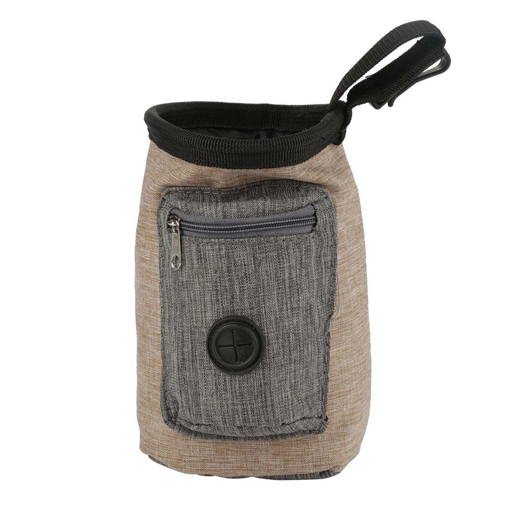 Pet Food Treat Bag Snack Training Obedience Waist Pouch Multifunctional Portable Supplies(Brown