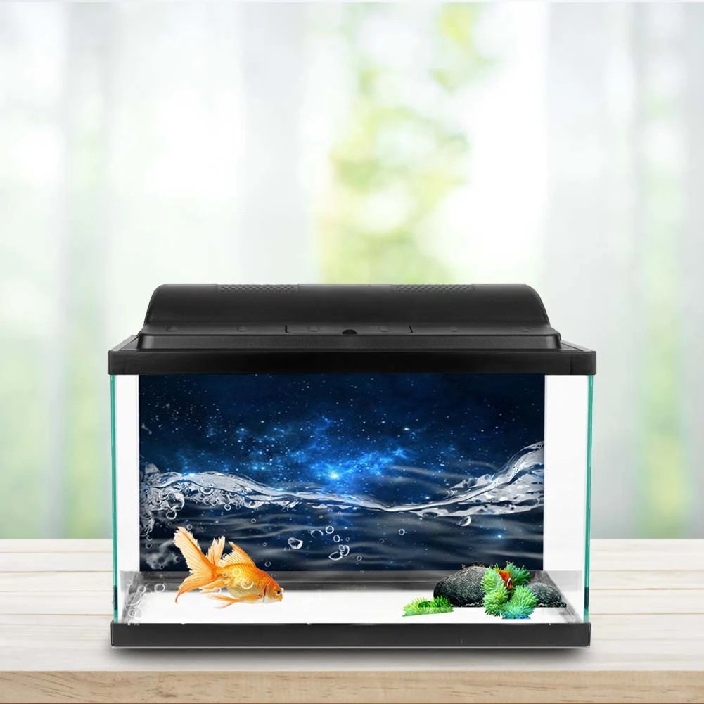 PVC Adhesive Star Dust Aquarium Fish Tank Background Poster Backdrop Decoration Paper (76*46cm)