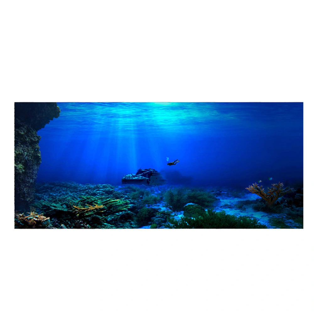 Adhesive Seaworld Background Poster for Aquarium Fish Tank Decoration 122 X 46cm