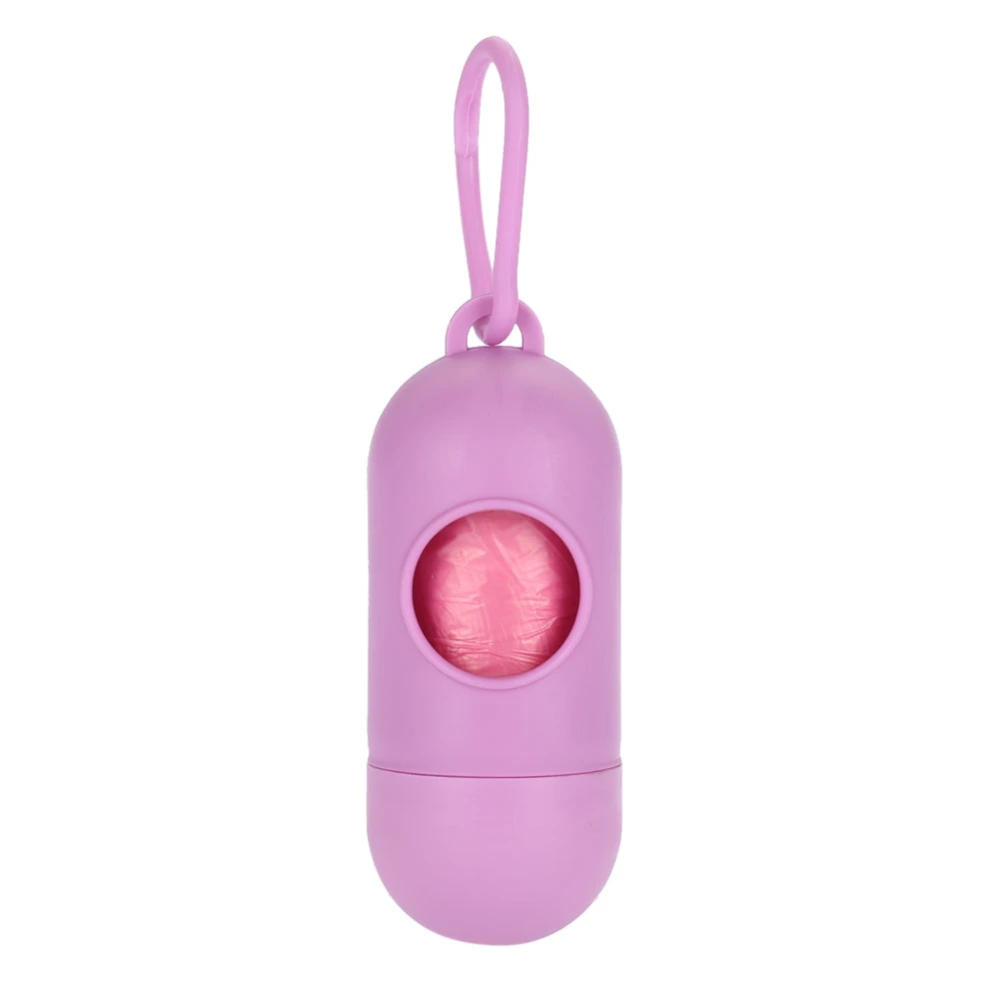 1 Set 15pcs Portable Dog Shit Collect Bag Capsule-shaped Trash Dispenser Pink