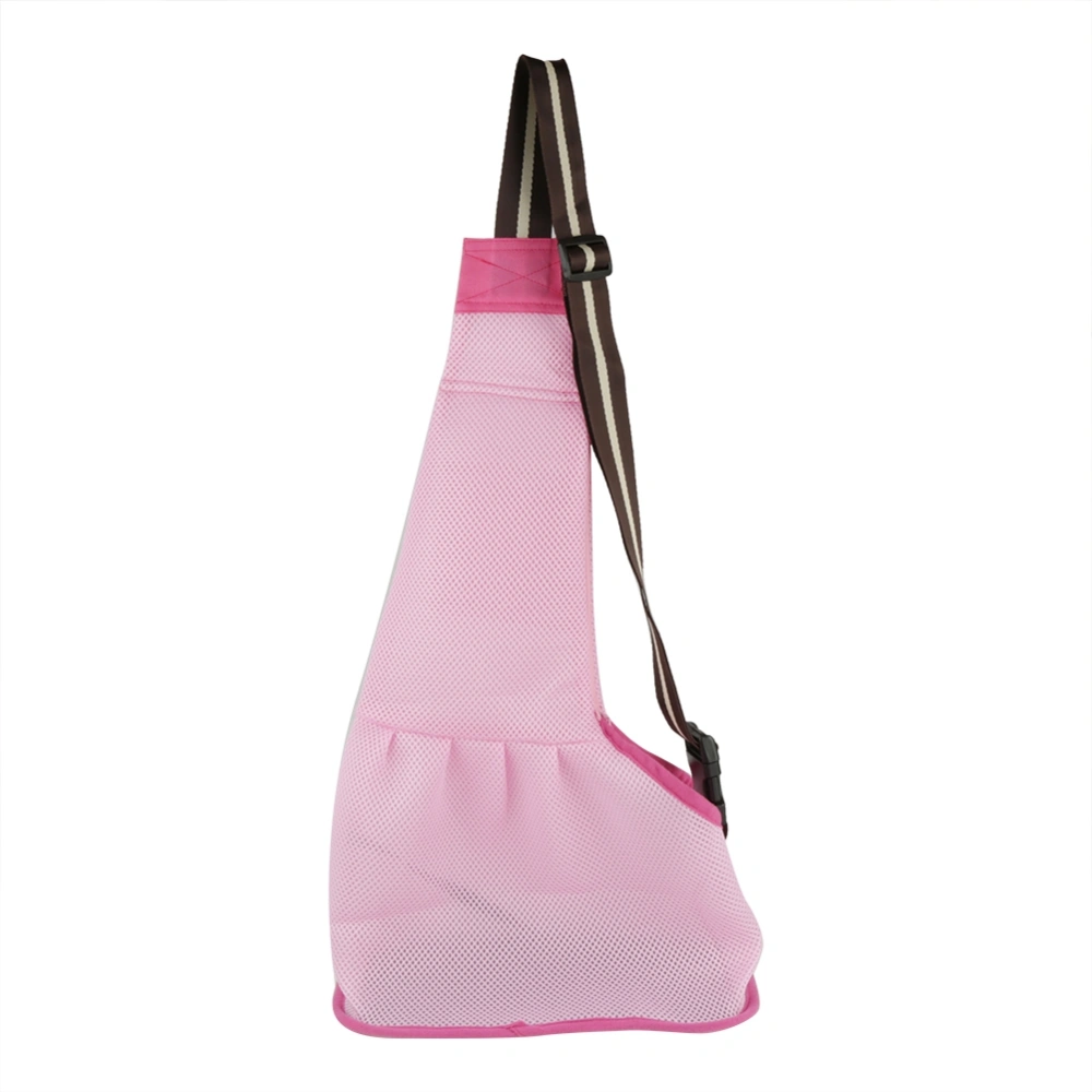 Small Portable Dog Cat Pet Hands-free Tote Sling Carrier Bag with Built-in Hook Travel Pink S