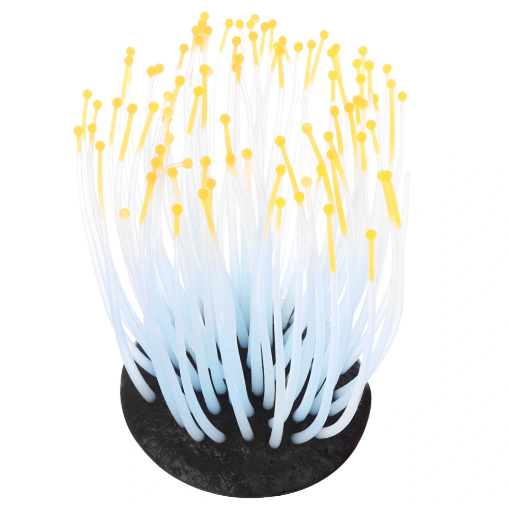 Vivid Artificial Coral Plant Ornament for Aquarium Underwater Fish Tank Night Light Orange